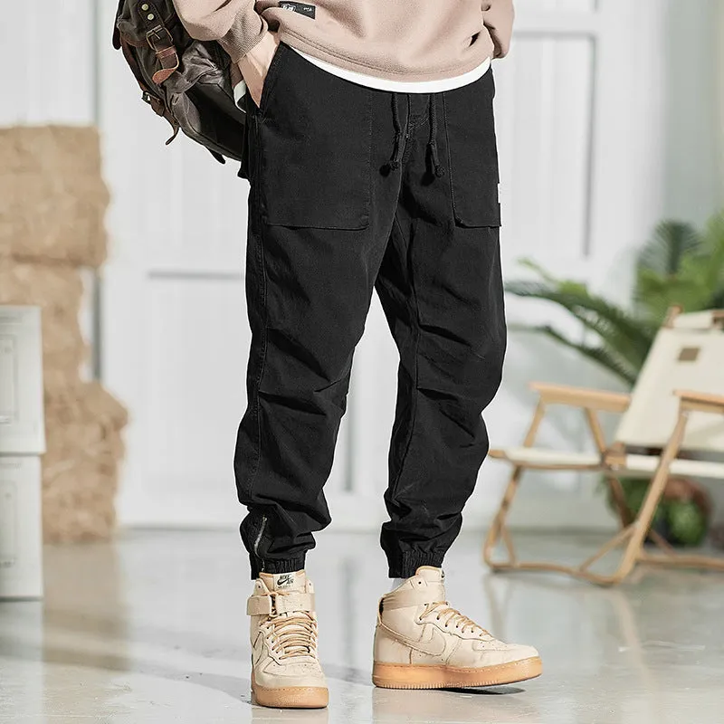 WASHED COTTON THICKENED WORKWEAR CARGO  PANTS