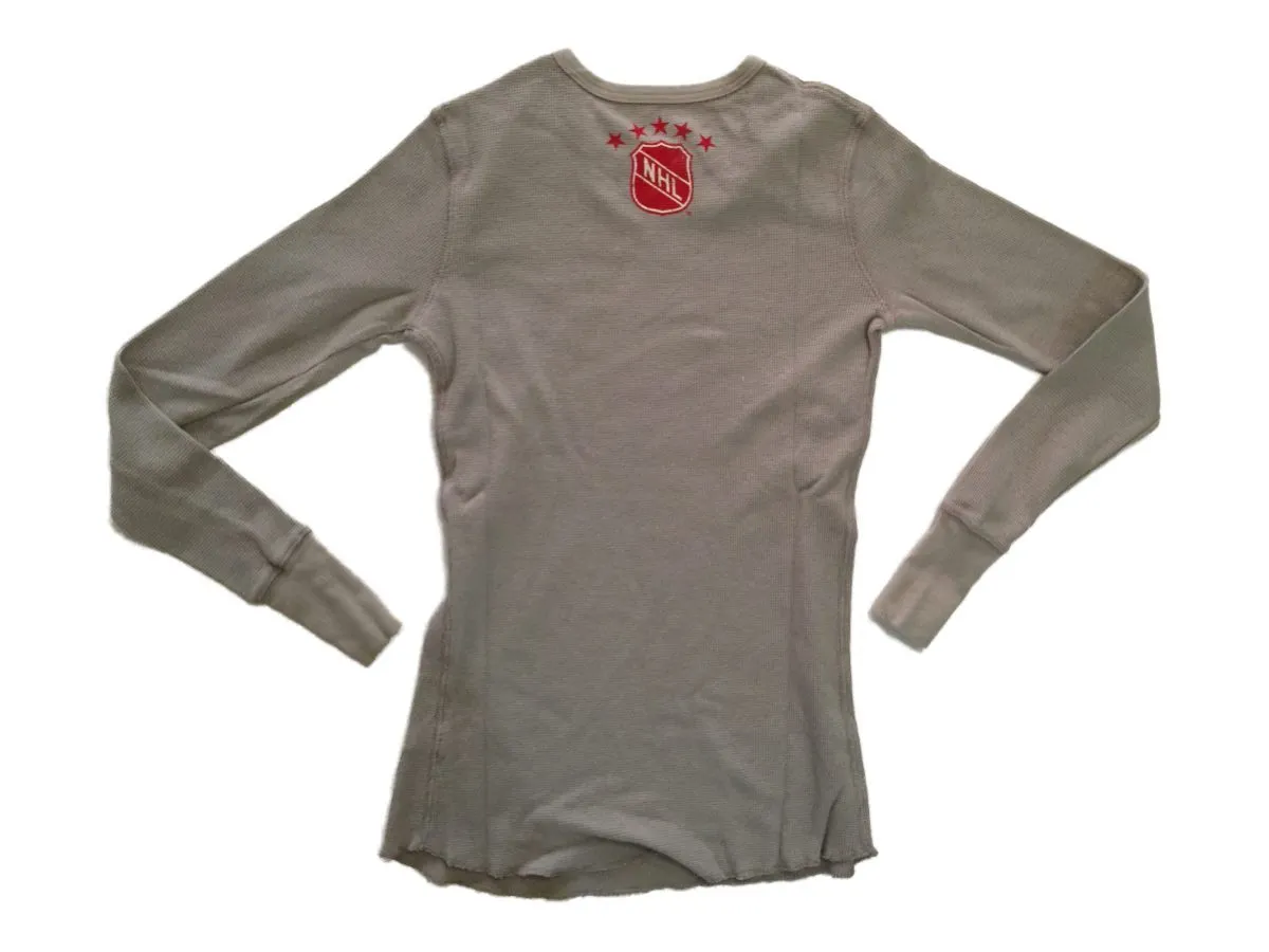 Washington Capitals Retro Brand WOMEN Gray Waffled Long Sleeve T-Shirt