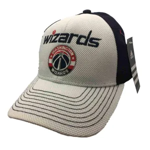 Washington Wizards Adidas White Navy Structured Snapback Baseball Hat Cap