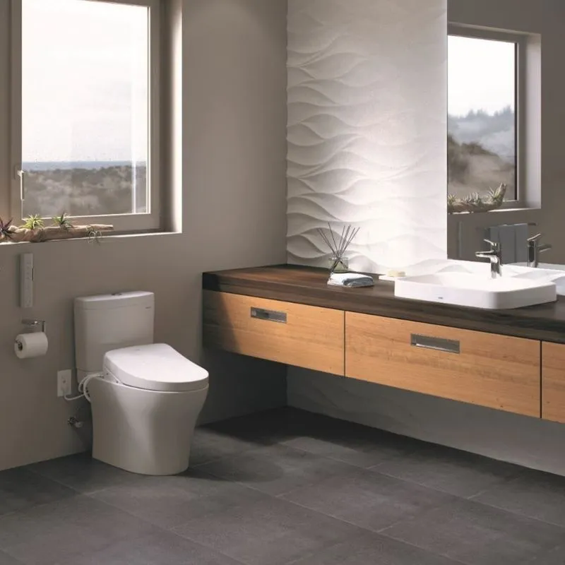 Washlet S500e Elongated Electronic Contemporary Bidet Seat in Cotton White