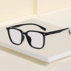 Watching Cell Phone Playing Games Anti-Blue Light Glasses Postoperative Flat Glasses, Color: Black Frame  Transparent Lens