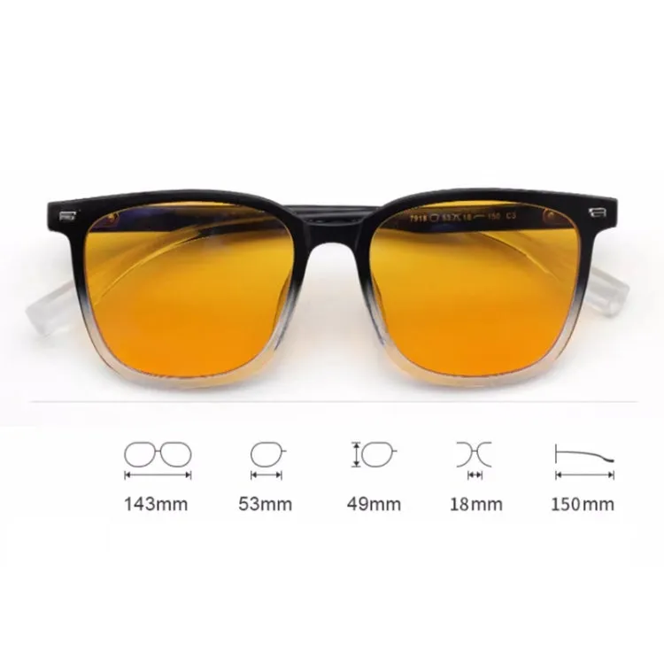 Watching Cell Phone Playing Games Anti-Blue Light Glasses Postoperative Flat Glasses, Color: Black Frame Transparent To Tea Lens