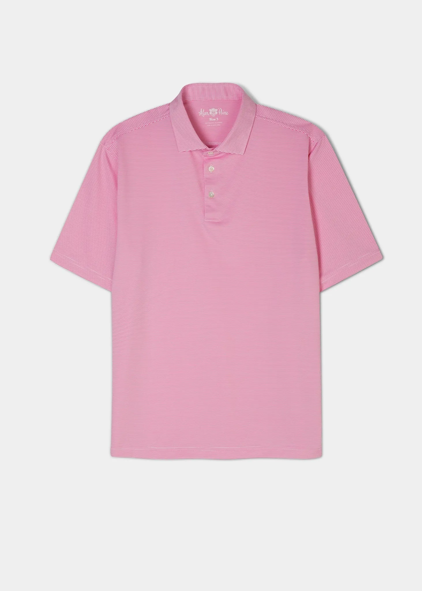 Waterbeach Striped Polo Shirt In Carnation - Sports Fit