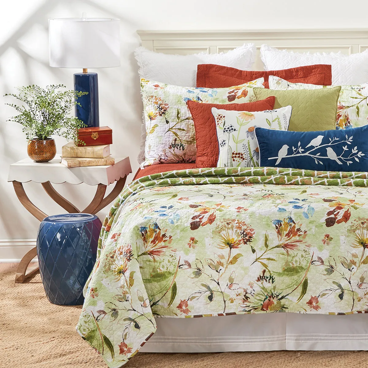 Watercolor Floral Quilt Set