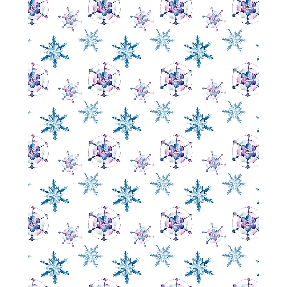 Watercolor Snowflakes Printed Backdrop