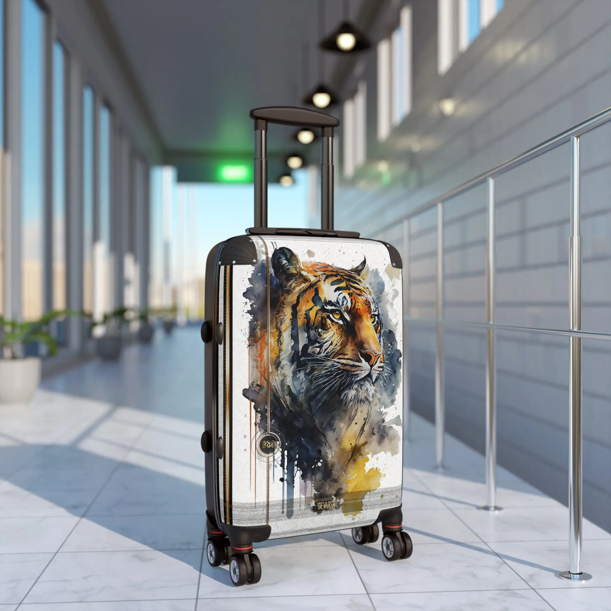 Watercolor Tiger Suitcase Carry-on Suitcase Painted Tiger Luggage Hard Shell Suitcase in 3 Sizes | X3348B