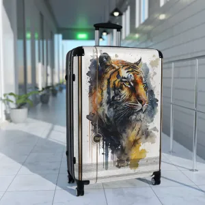 Watercolor Tiger Suitcase Carry-on Suitcase Painted Tiger Luggage Hard Shell Suitcase in 3 Sizes | X3348B