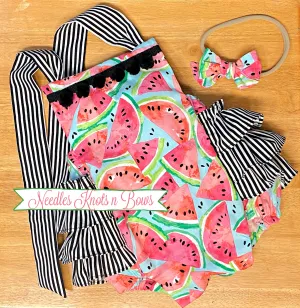 Watermelon Romper for Baby Girls & Toddlers, Watermelon Outfit