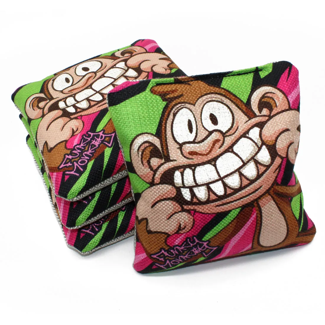 Watermelon Splash Funky Monkey Corhhole Bags (set of 4)