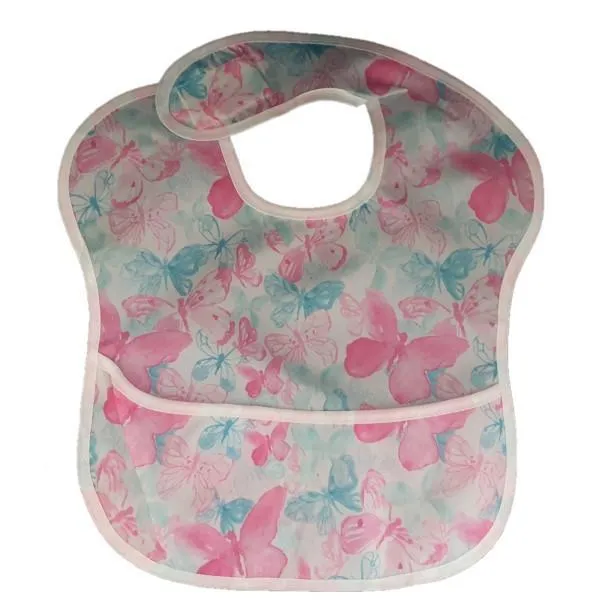 Waterproof Baby Bib with Crumb Catcher - Assorted Designs