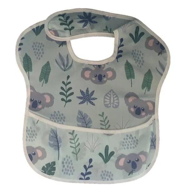 Waterproof Baby Bib with Crumb Catcher - Assorted Designs