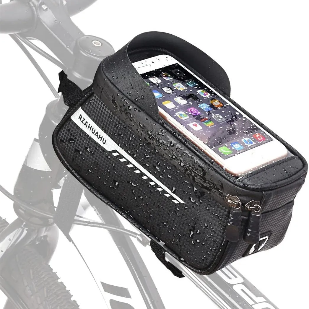 Waterproof Front Frame Bag with Phone Holder for Cyclists