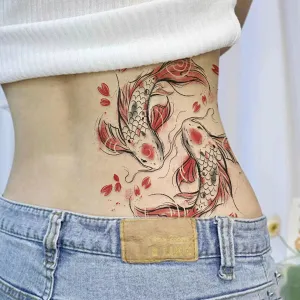 Waterproof Koi Carp Tattoo  Long Lasting Temporary Sticker