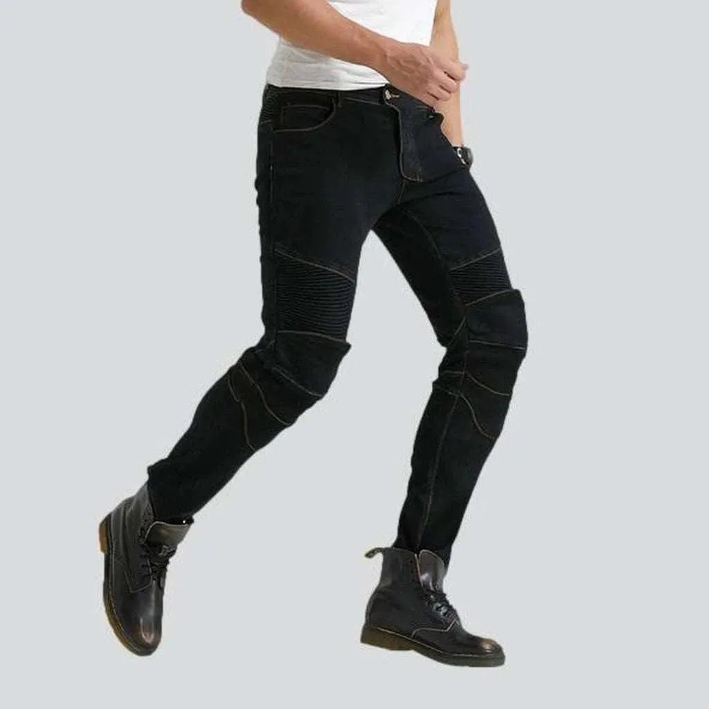 Waterproof men's biker jeans