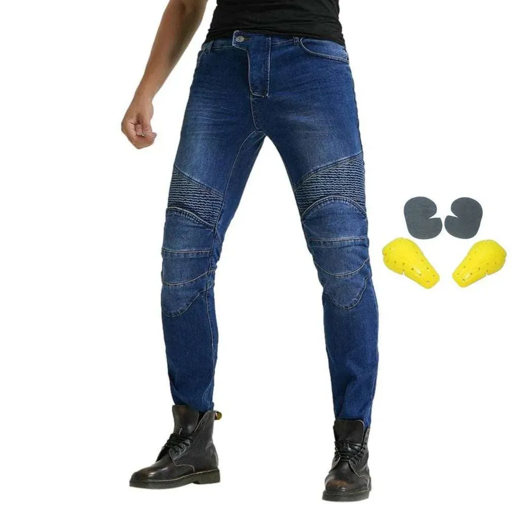 Waterproof men's biker jeans