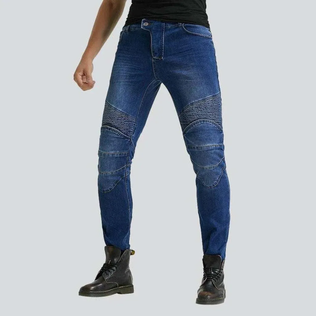 Waterproof men's biker jeans