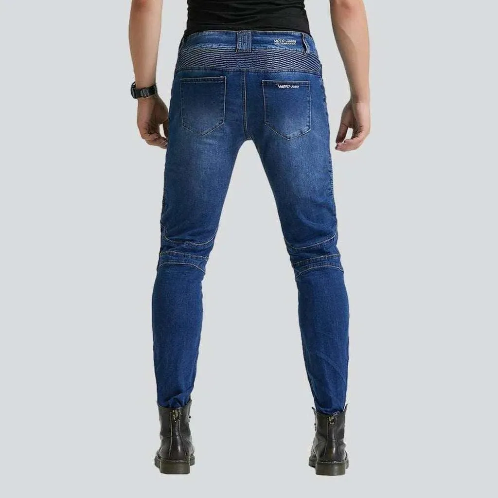 Waterproof men's biker jeans