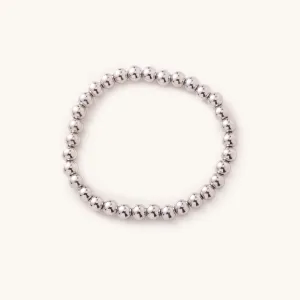 Waterproof Silver Beaded Ball Bracelets