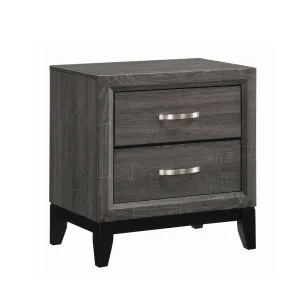 Watson 2-drawer Nightstand Grey Oak and Black