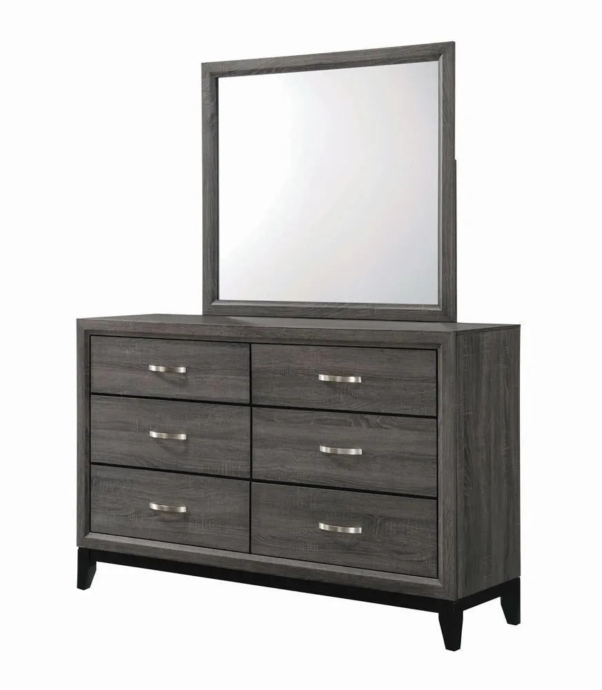 Watson 6-drawer Dresser Grey Oak and Black