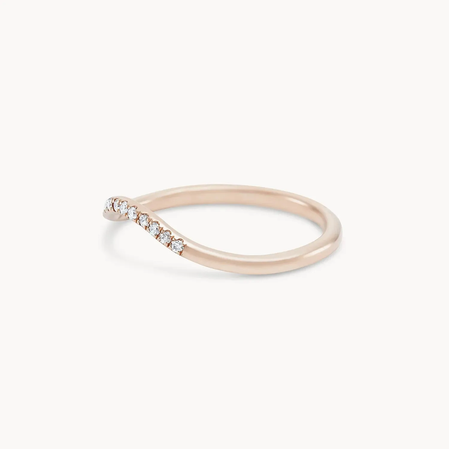 wave eternity ring - 14k rose gold, white diamond