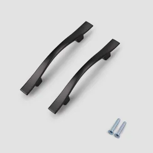 Wave Style Black/Bronze Kitchen Cabinet Handles, Modern Dresser Drawer Pulls - Hole Spacing for 3'' - PD840