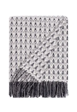 Wave Wool Design blanket throw - Grey