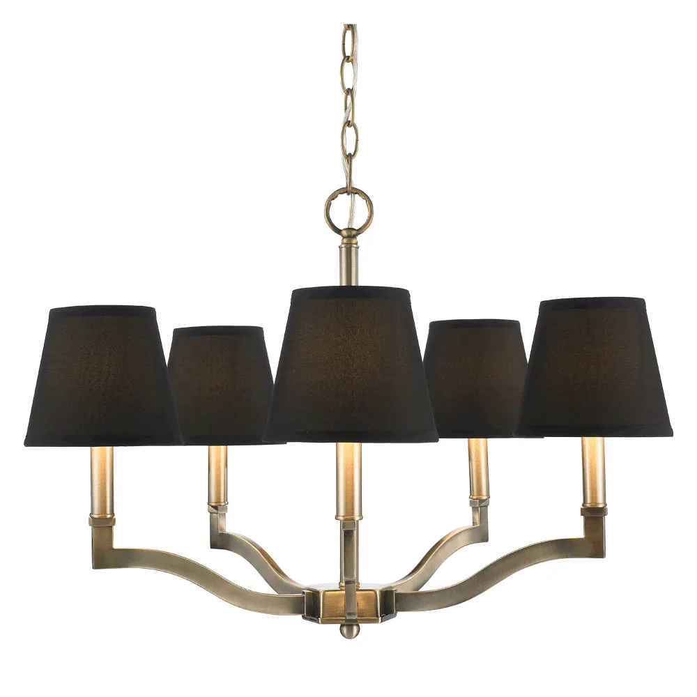 Waverly 5-Light Chandelier in Aged Brass