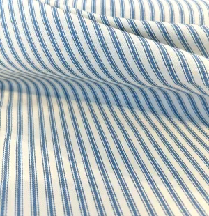 Waverly Classic Ticking Denim Blue Drapery Upholstery Fabric By the Yard