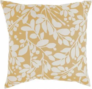 Waverly Leaf Storm 20" x 20" Yellow Indoor/Outdoor Throw Pillow