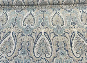 Waverly Set The Mood Damask Indigo Blue Upholstery Drapery Fabric By the Yard