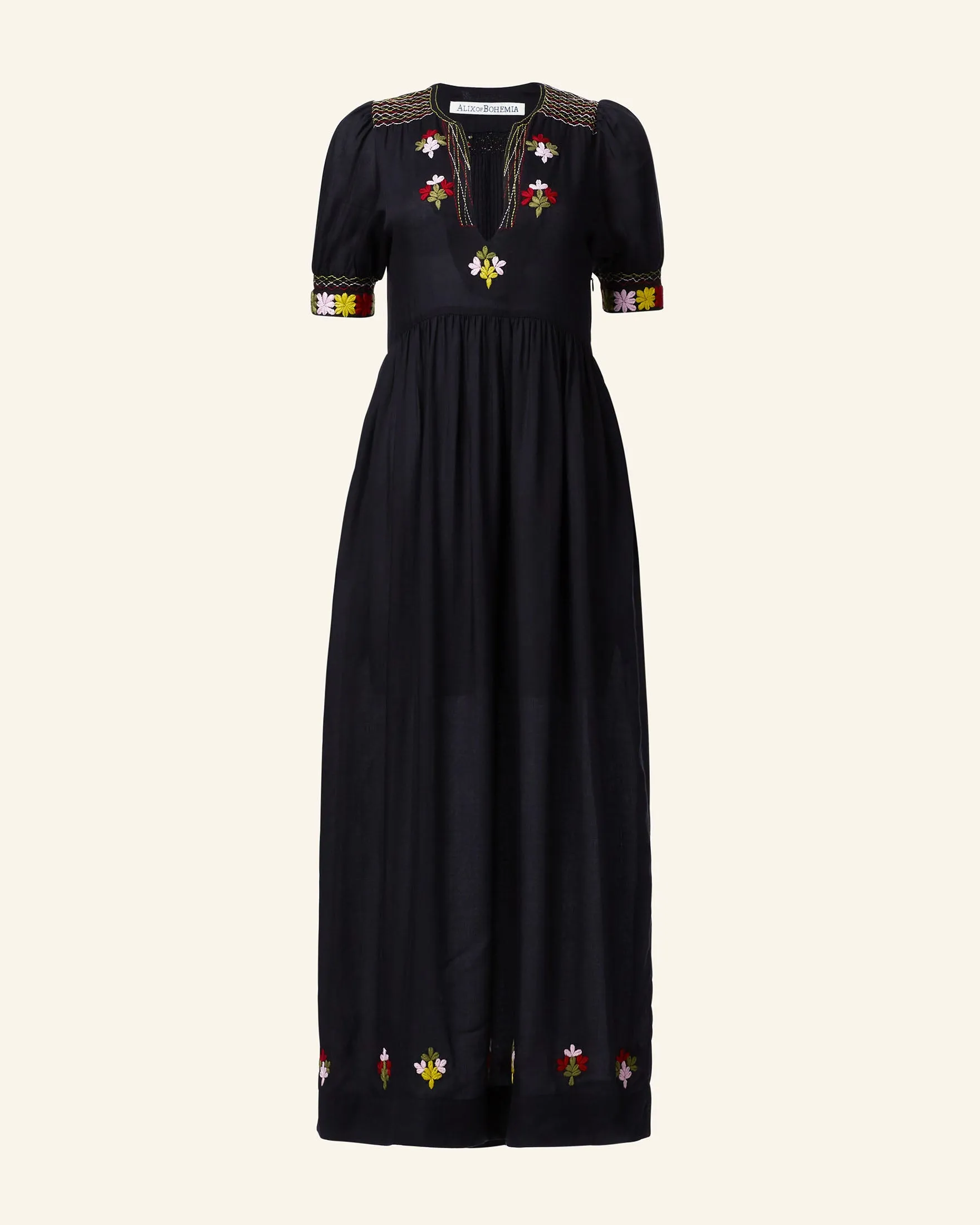 Waverly Smoke Embroidered Dress