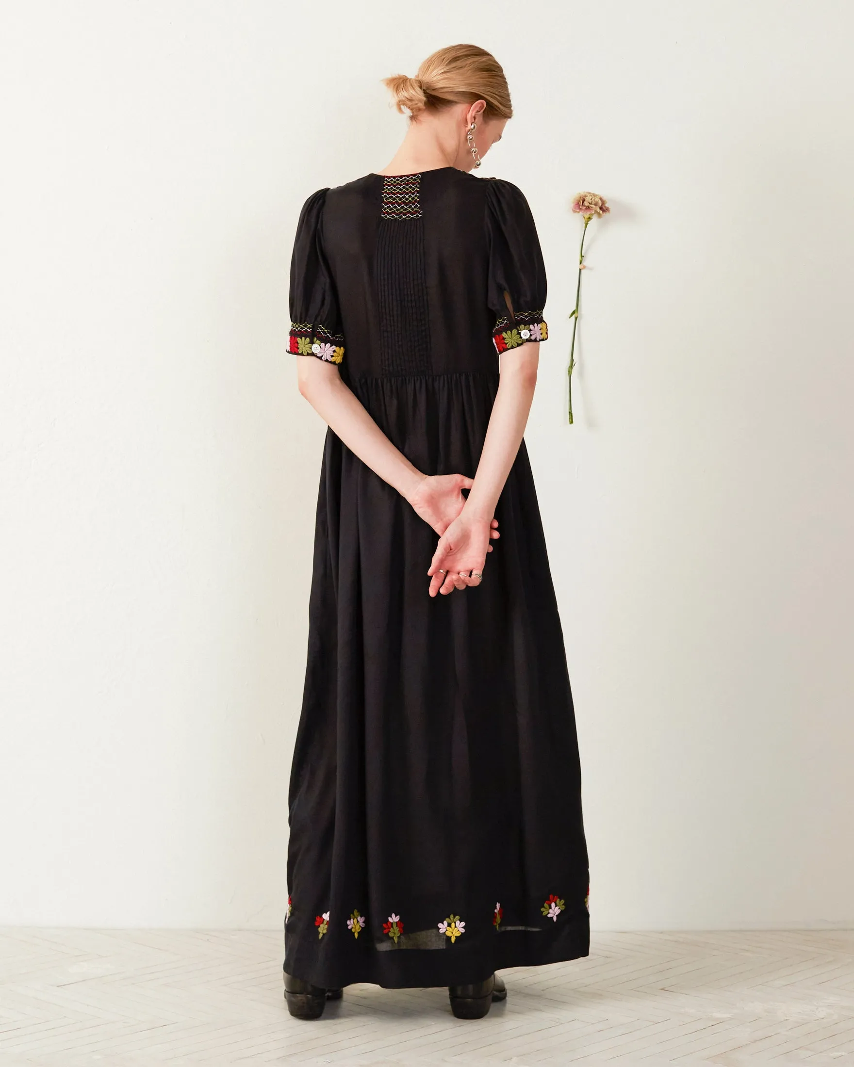 Waverly Smoke Embroidered Dress