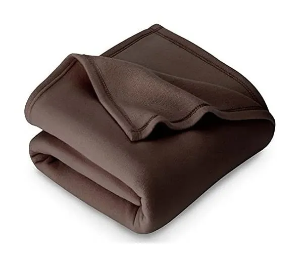 Wavva® Plain Fleece 2 Single Bed Blankets-Brown,Red (Set of 2)