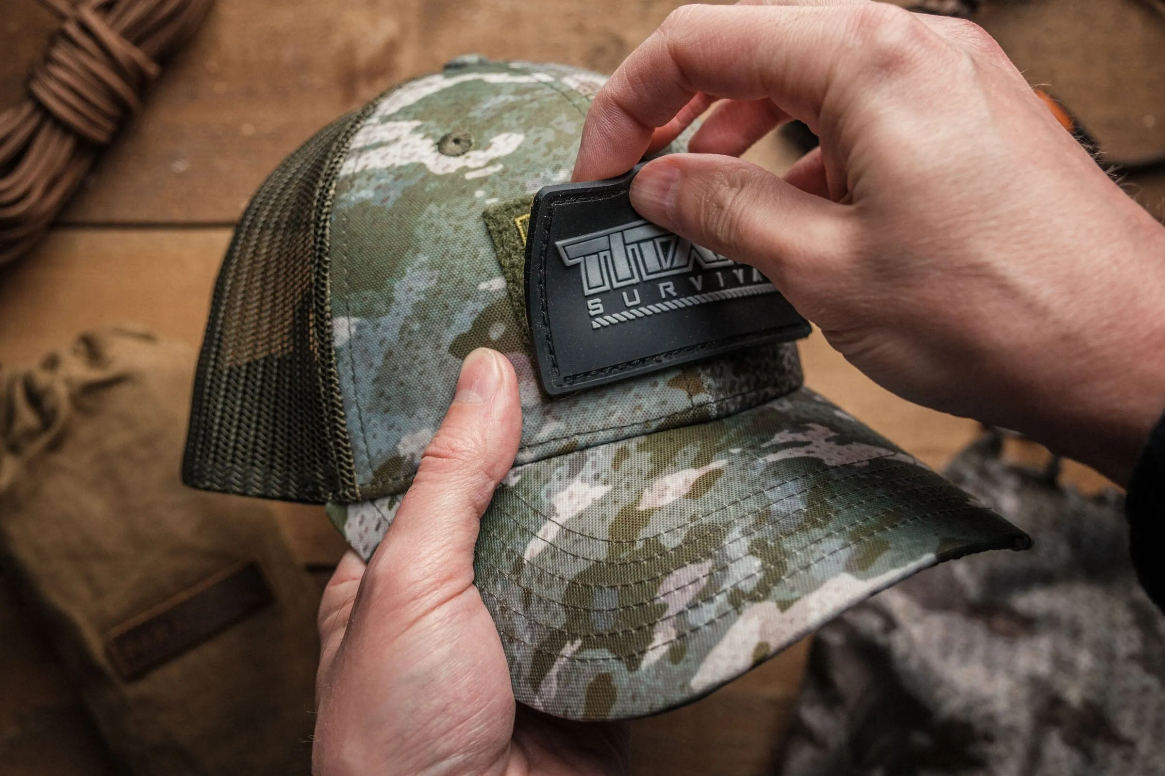 Waxed Camo Trucker Hat