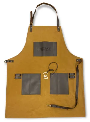 Waxed Canvas And Leather Grill Apron