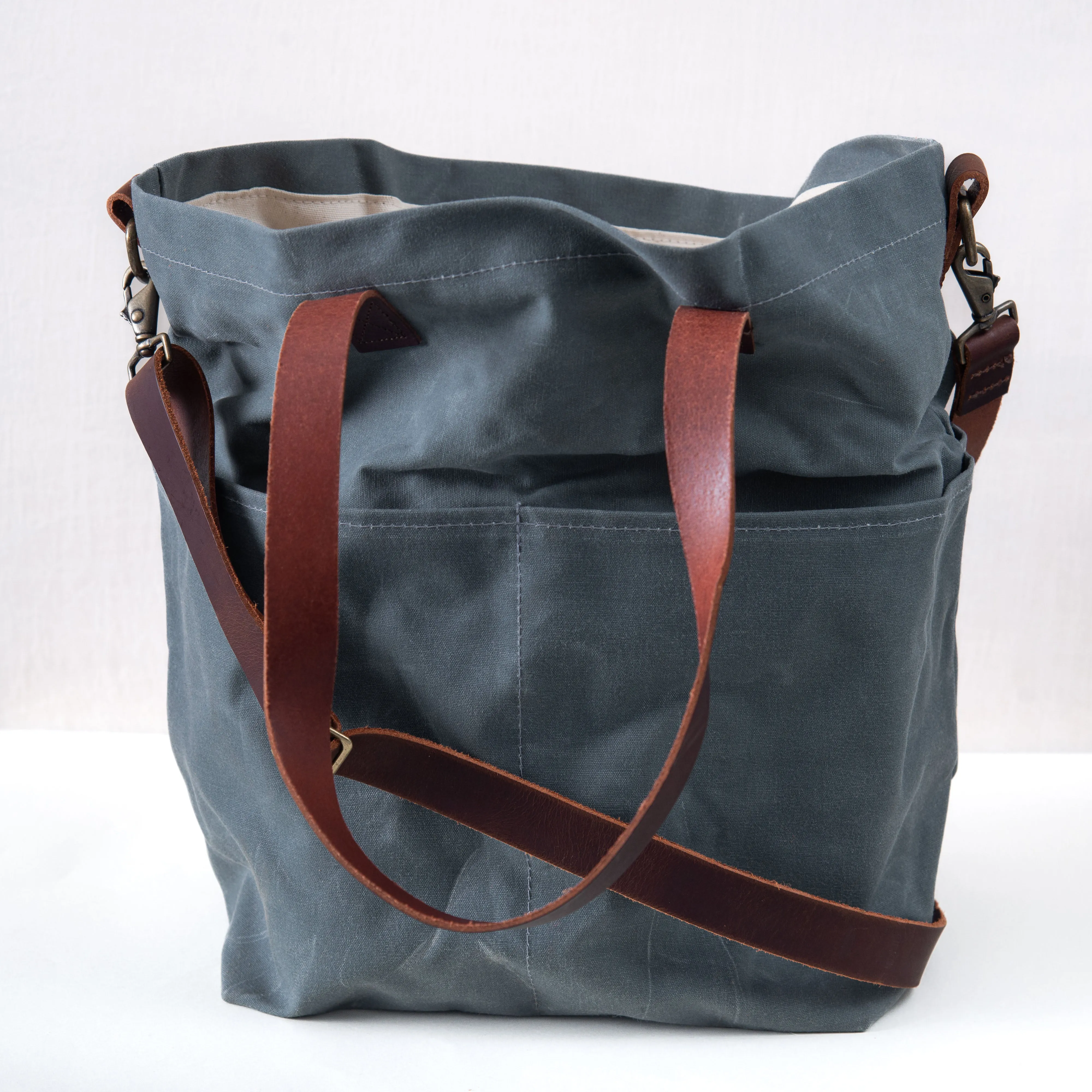 waxed canvas crossbody tote