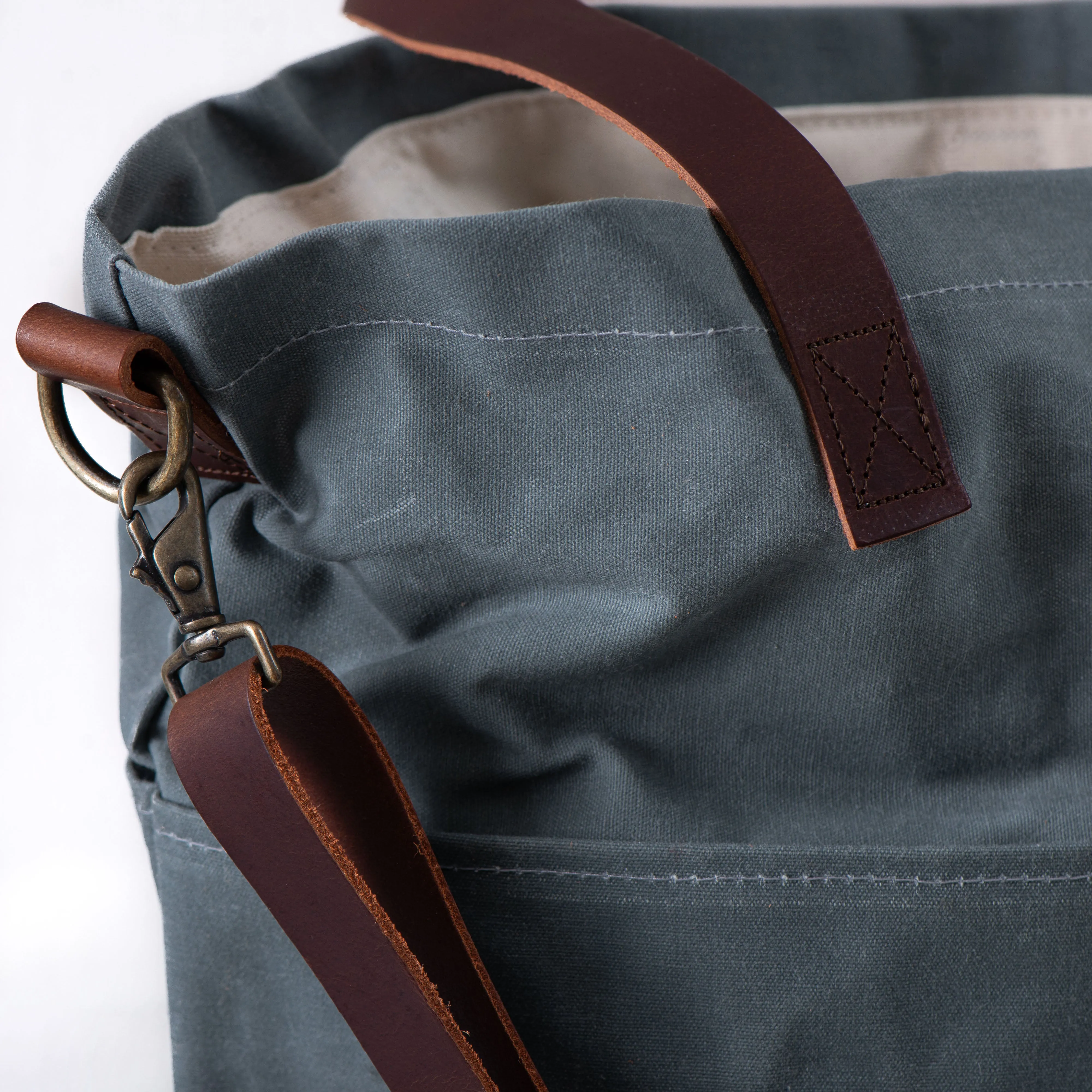 waxed canvas crossbody tote