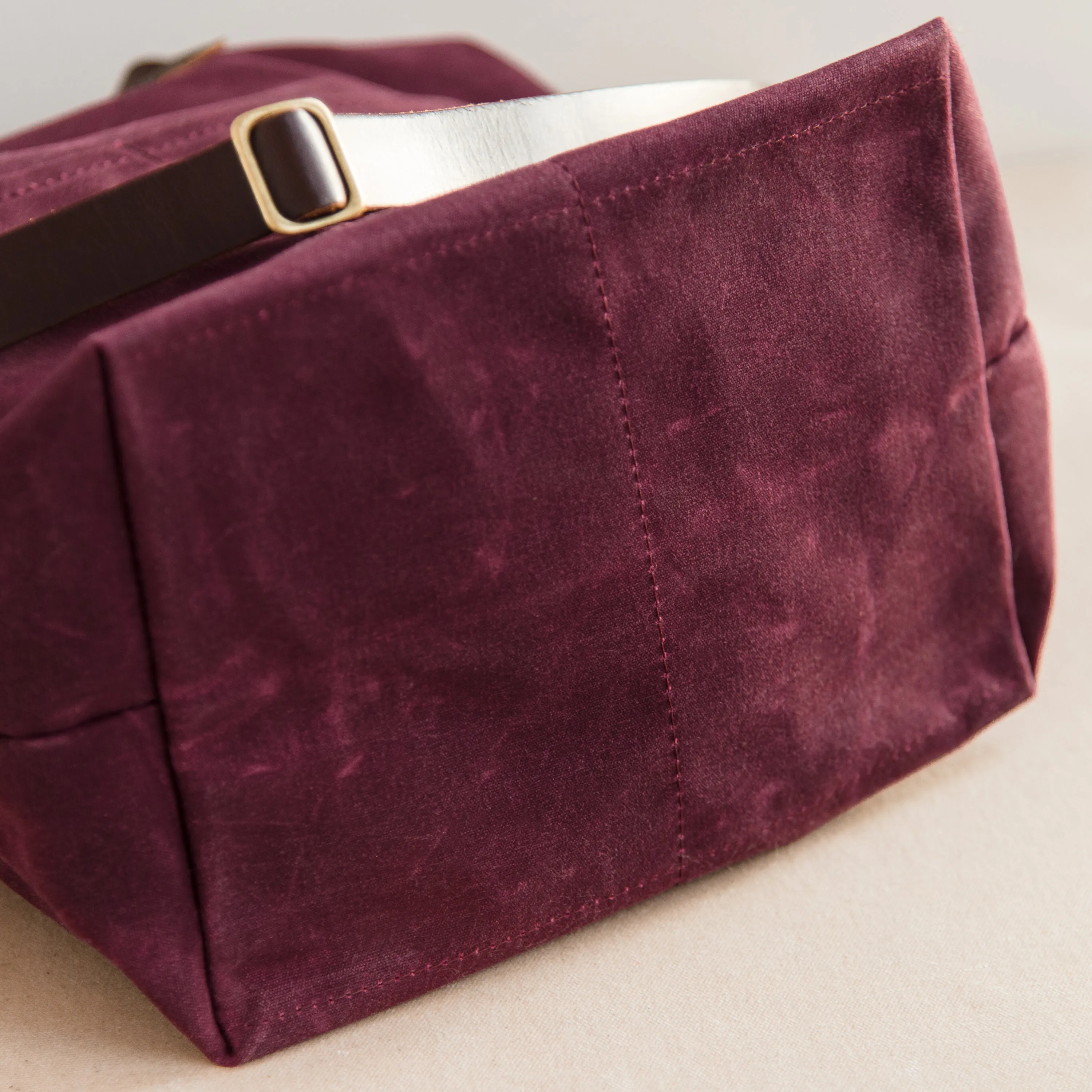 waxed canvas crossbody tote