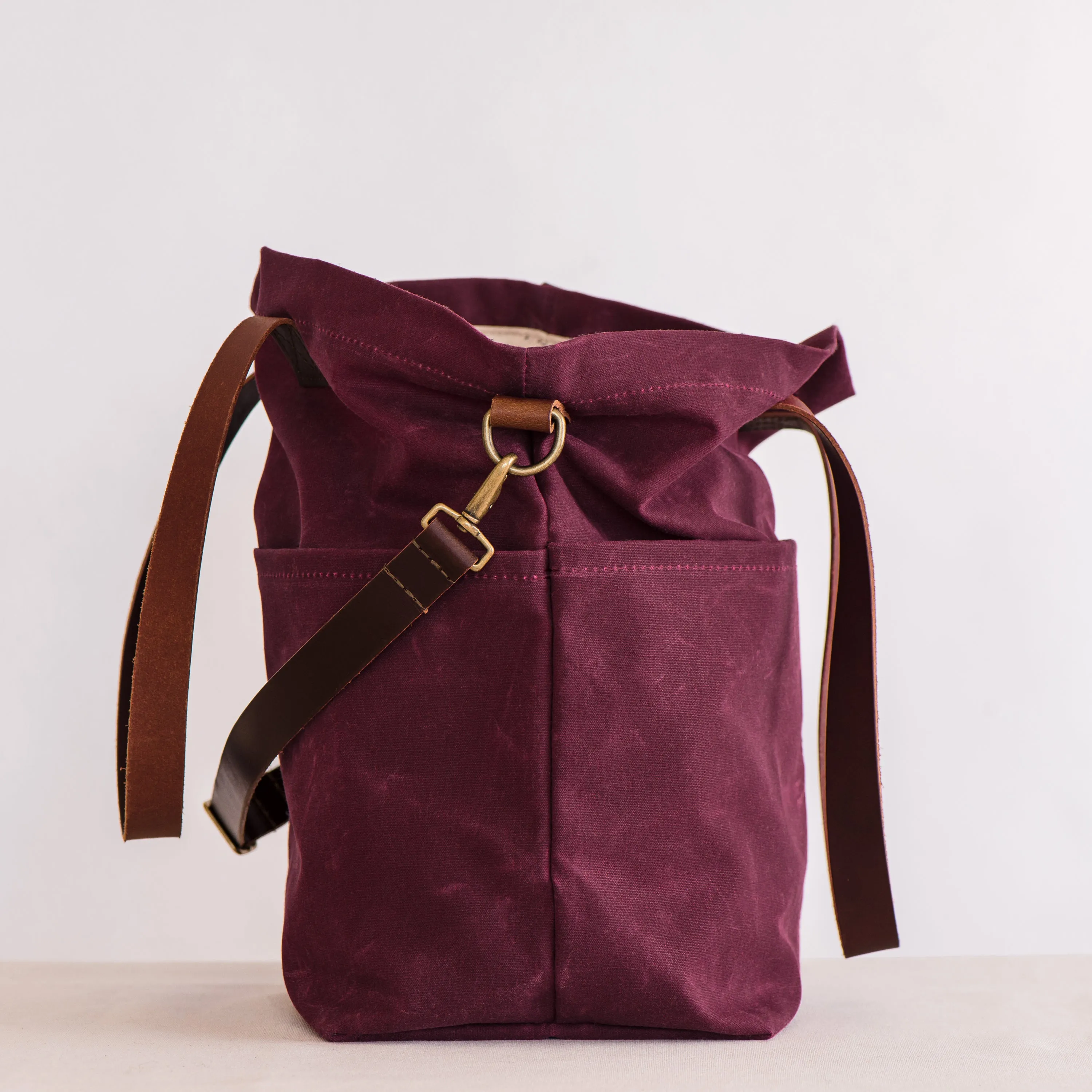 waxed canvas crossbody tote