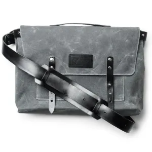 Waxed Canvas Messenger Bag Black