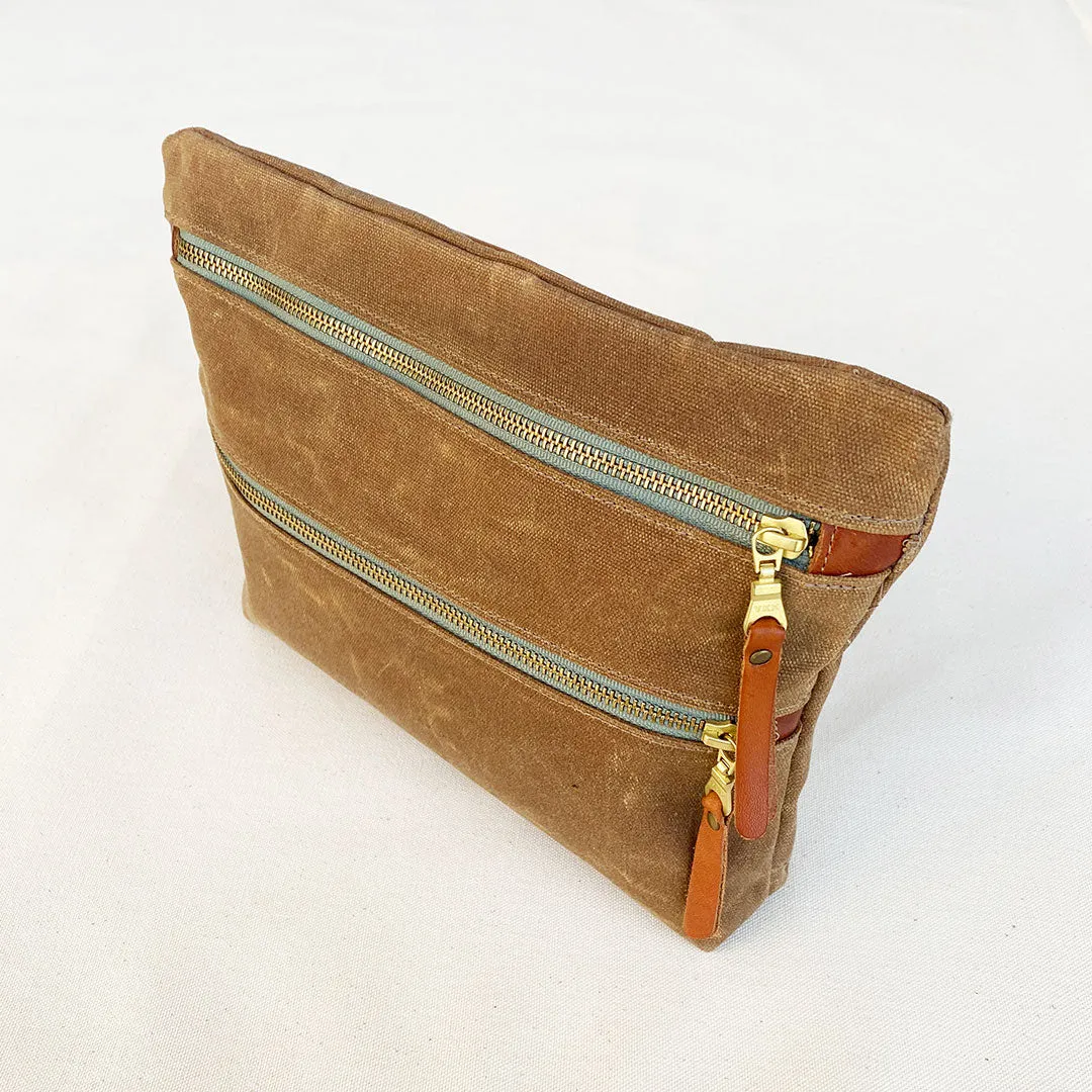 Waxed Canvas Zipper Pouch