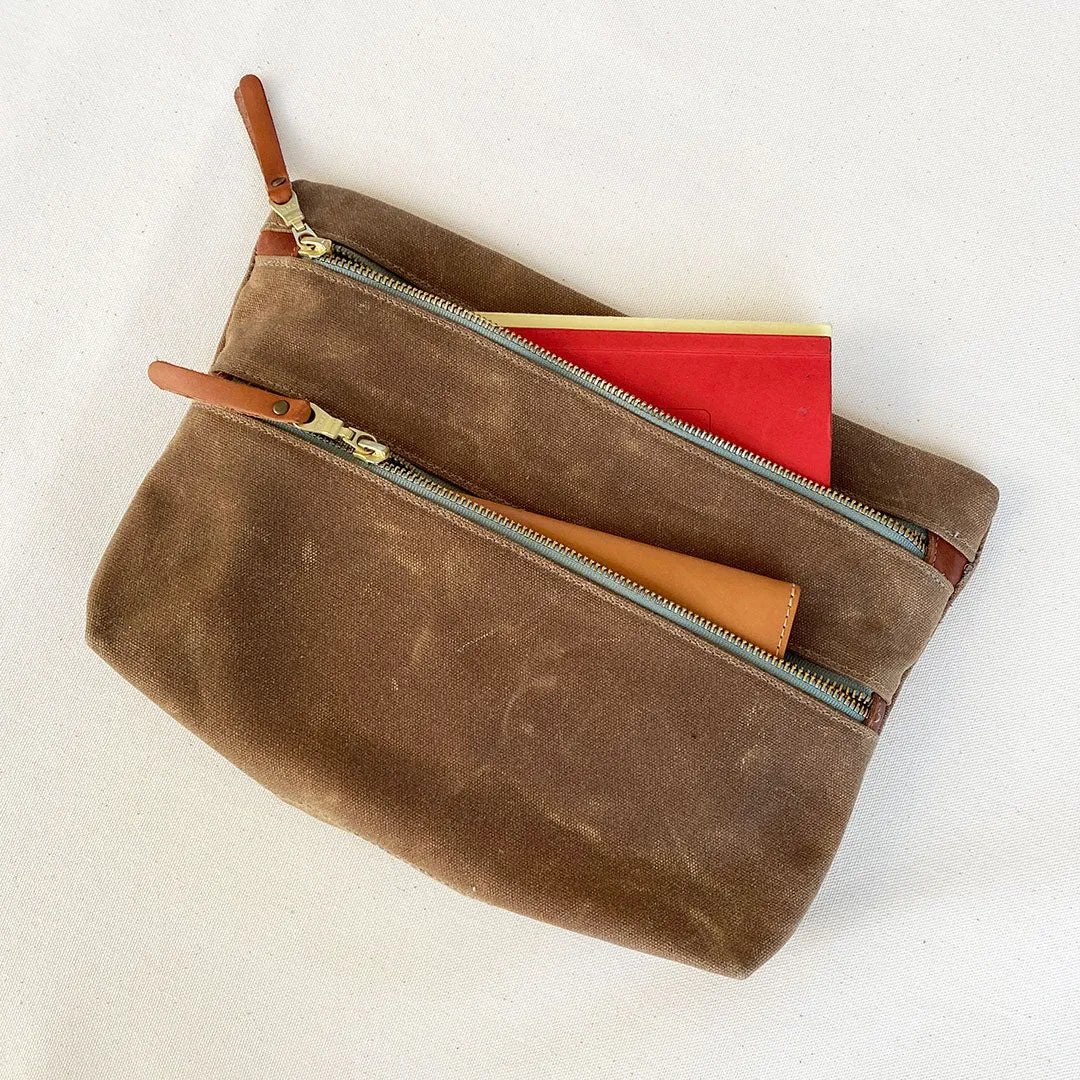 Waxed Canvas Zipper Pouch