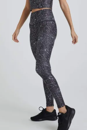 Wear It To Heart Noir Super Disco Foil High Waist Legging