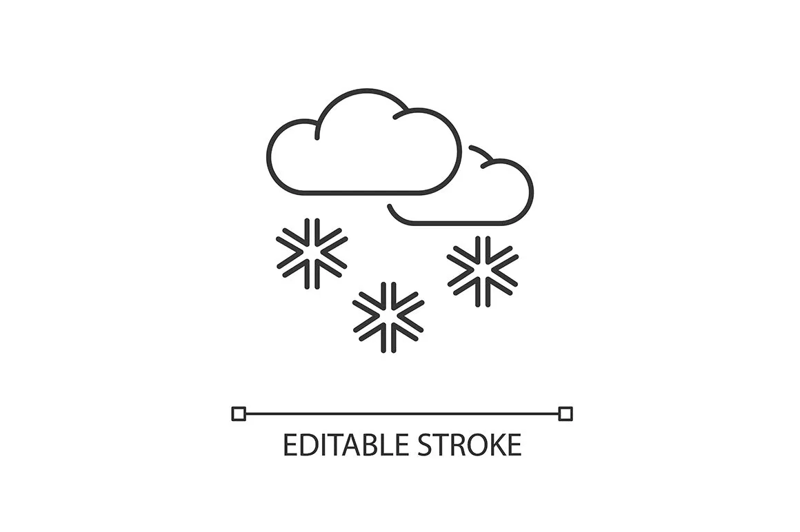 Weather pixel perfect linear icons set