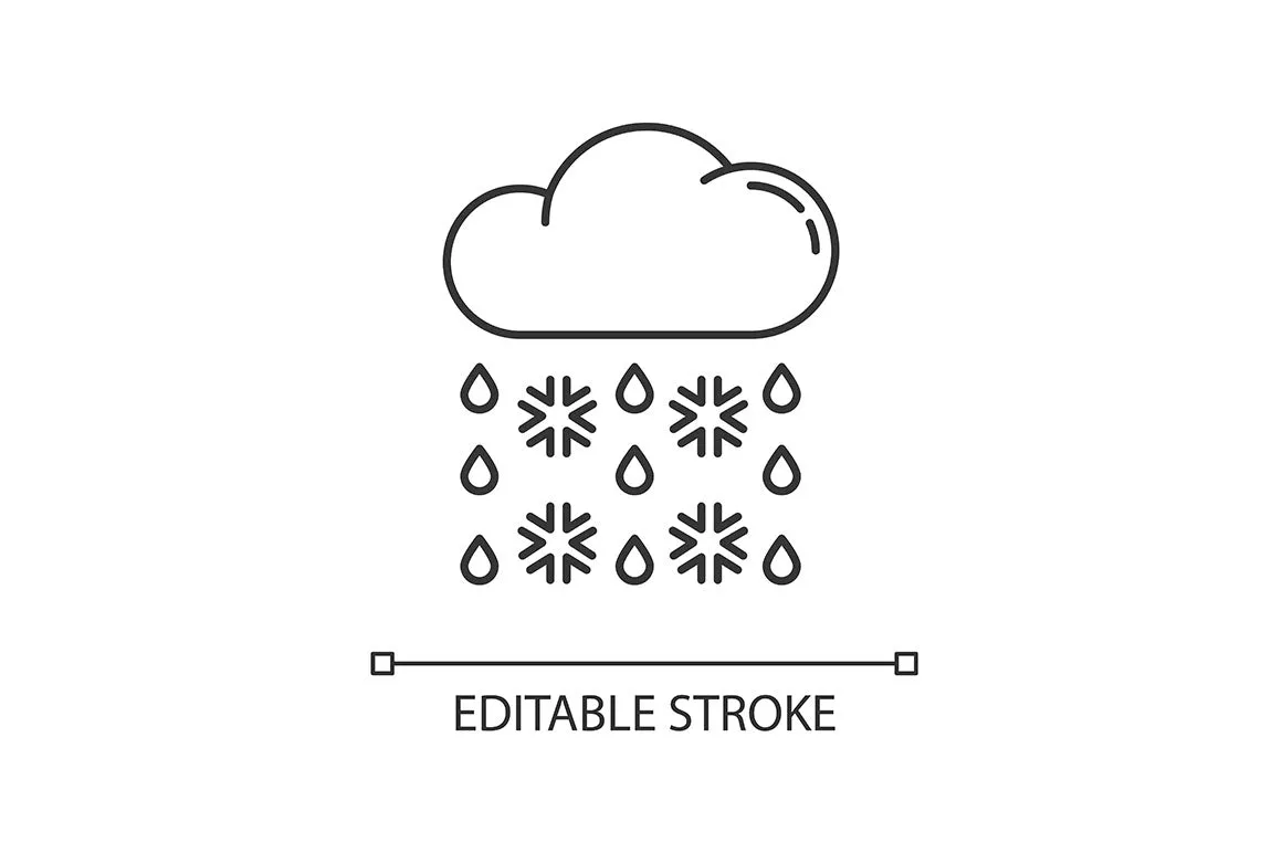 Weather pixel perfect linear icons set