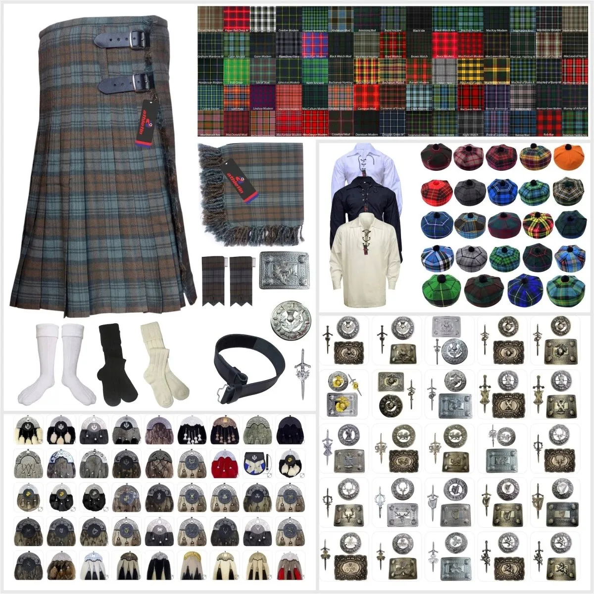 Weathered Black Watch Tartan Kilt Outfit - Timeless Elegance