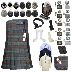 Weathered Black Watch Tartan Kilt Outfit - Timeless Elegance