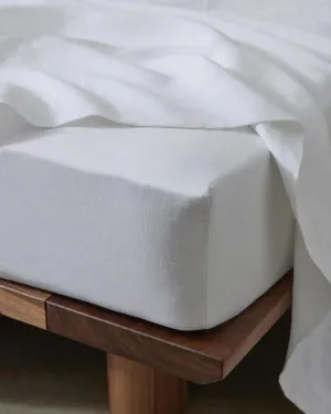 Weave Ravello Linen Fitted Sheet - White