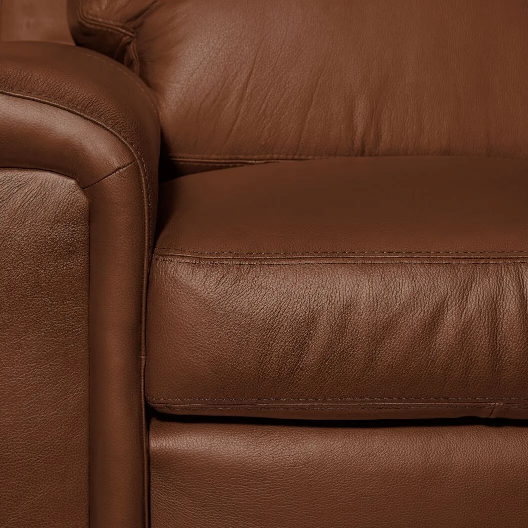 Webster Leather Loveseat - Saddle